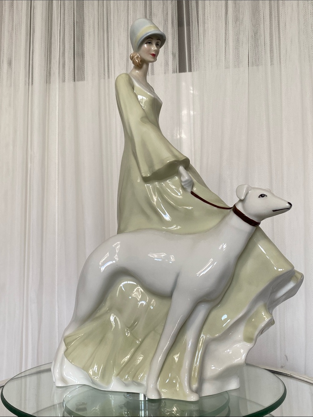 Vintage 1985 Royal Doulton Elegant Porcelain “Strolling” Lady Greyhound